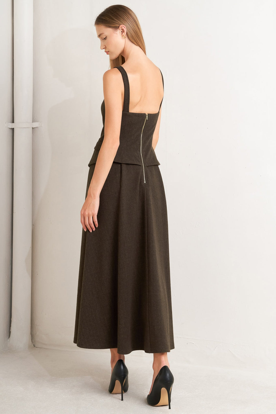 Heritage Tailor Woven  Midi Dress Flying Tomato