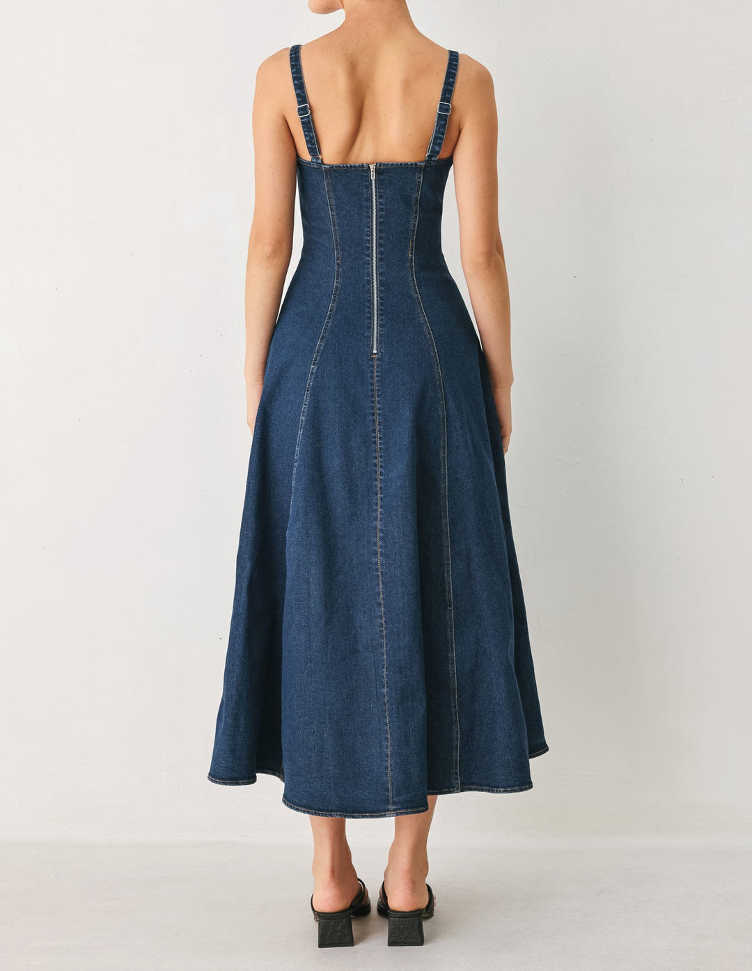 WESTERN CHARM DENIM MIDI DRESS Flying Tomato