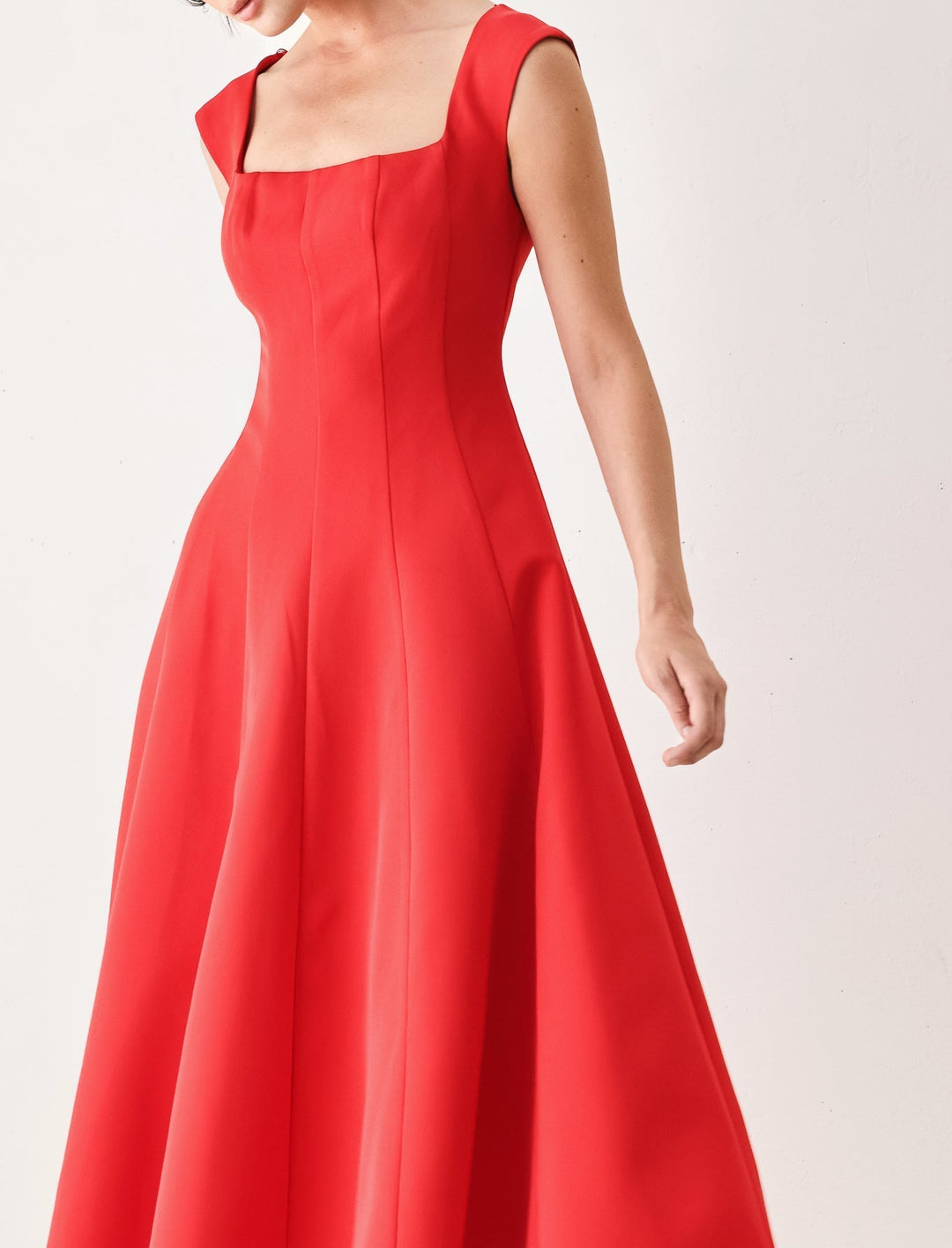 SCARLET ROMANCE WOVEN MIDI DRESS Flying Tomato