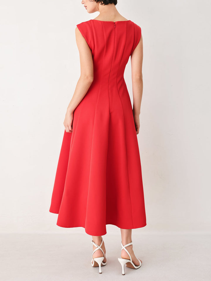 SCARLET ROMANCE WOVEN MIDI DRESS Flying Tomato
