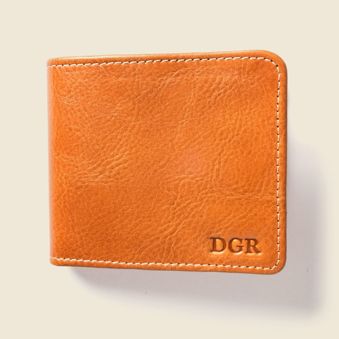 Large Leather Billfold Wallet with RFID protection - Natural