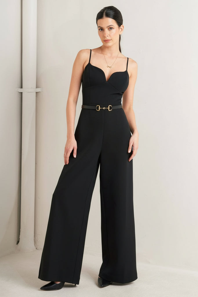 Pristine Edge Black Woven Jumpsuit – Neon Spur