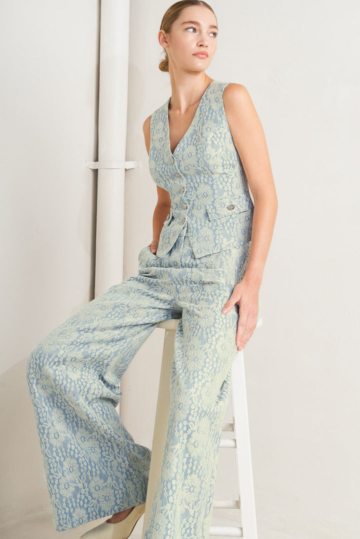 Easy Elegance Woven Lace Pants