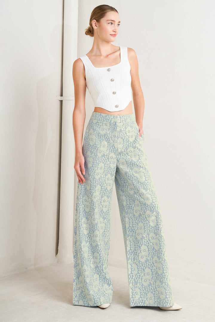 Easy Elegance Woven Lace Pants