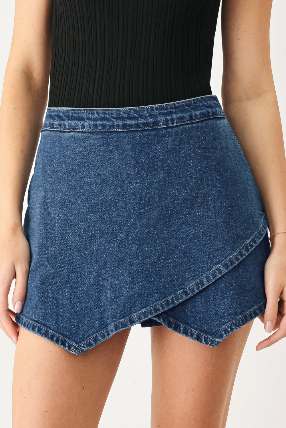 ASYMMETRIC DENIM SKORT Flying Tomato