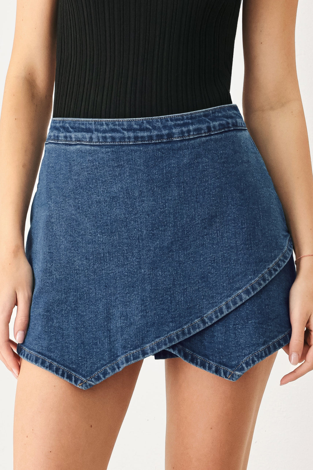ASYMMETRIC DENIM SKORT Flying Tomato
