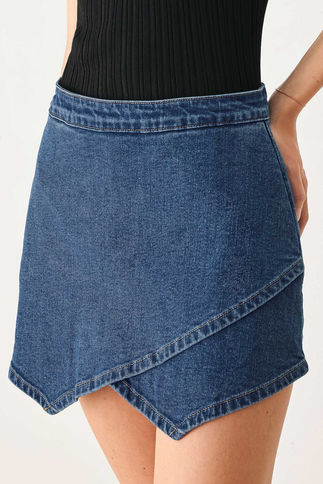 ASYMMETRIC DENIM SKORT Flying Tomato