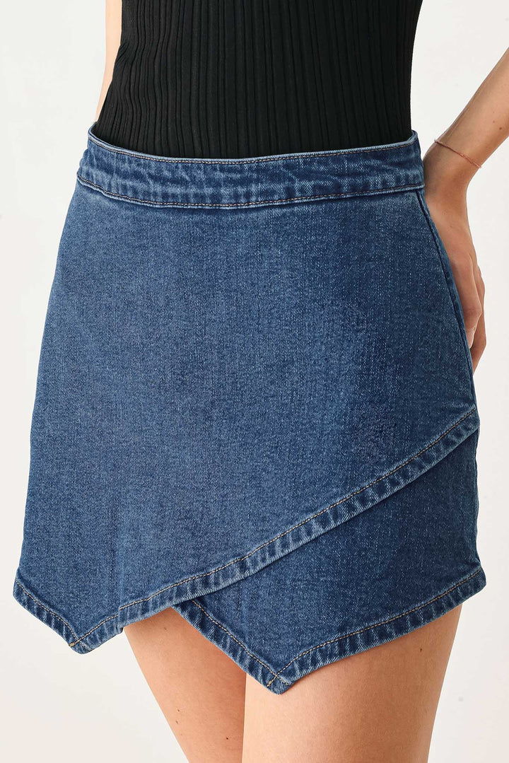 ASYMMETRIC DENIM SKORT Flying Tomato