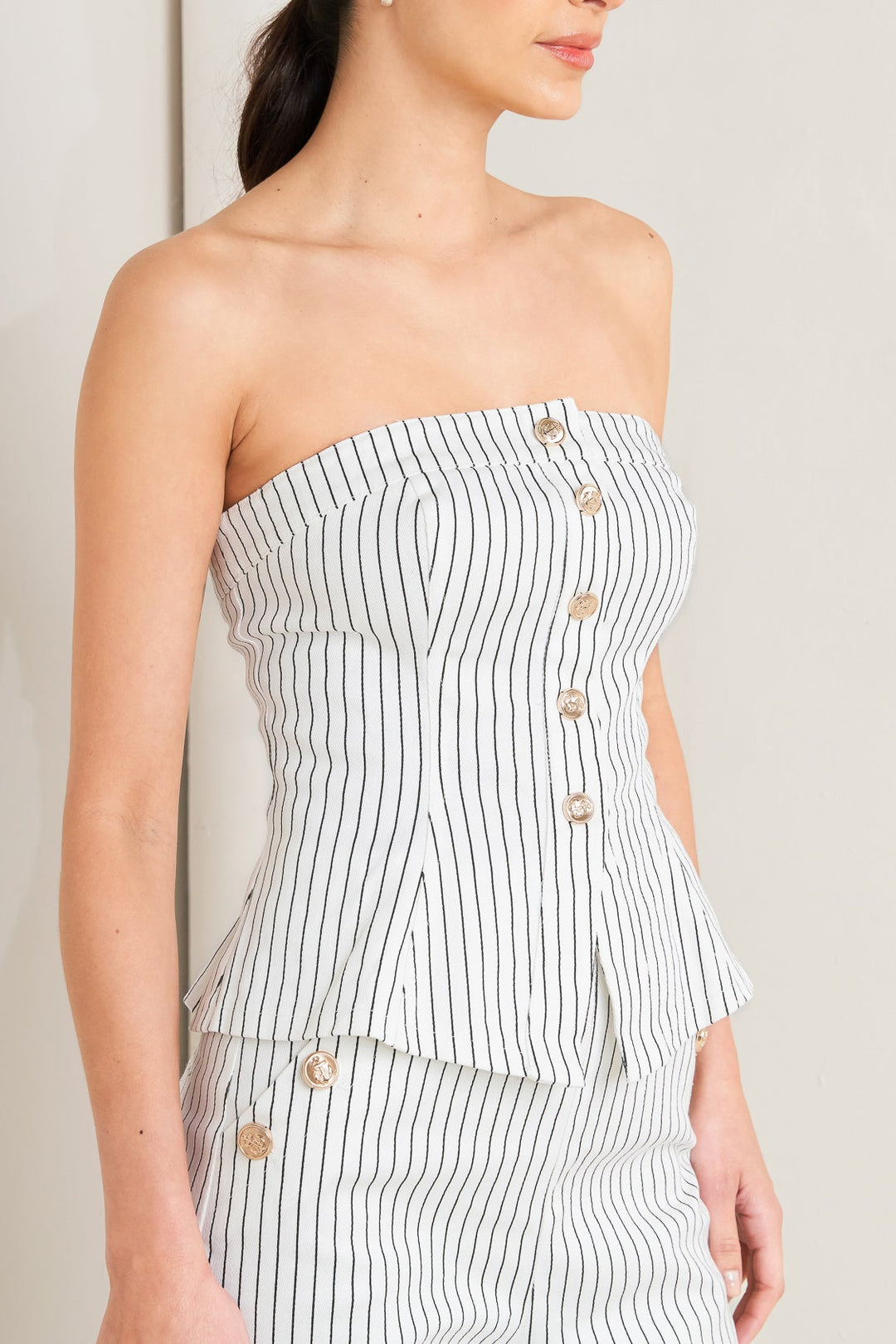 Effortless Form Stripe Woven Twill Top