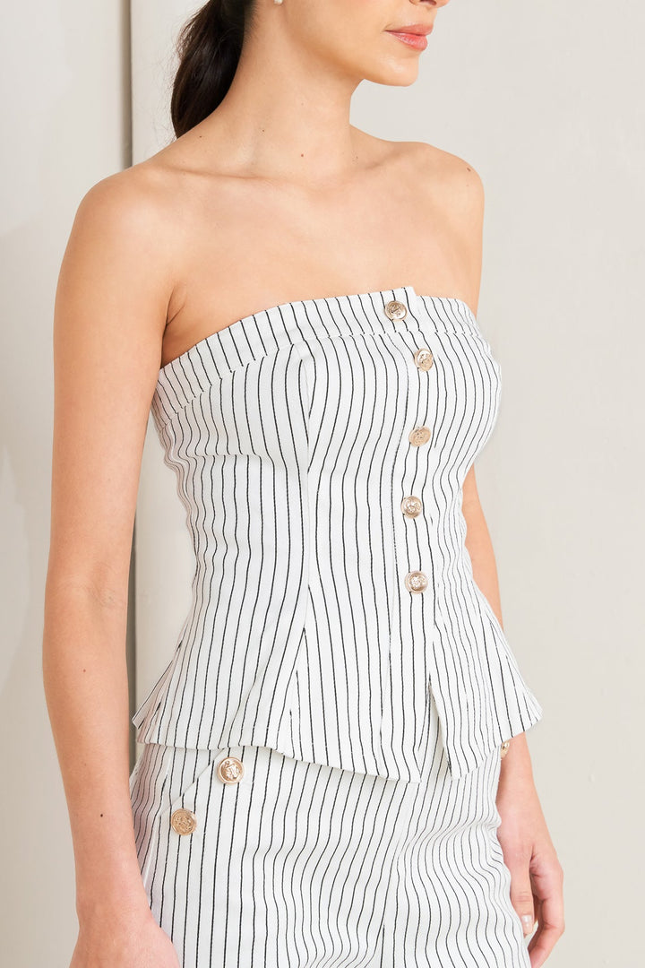Effortless Form Stripe Woven Twill Top