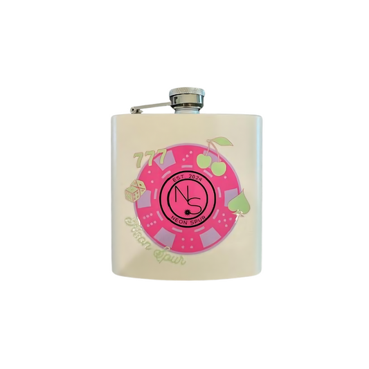 Neon Spur Poker Chip Stainless Steel Flask