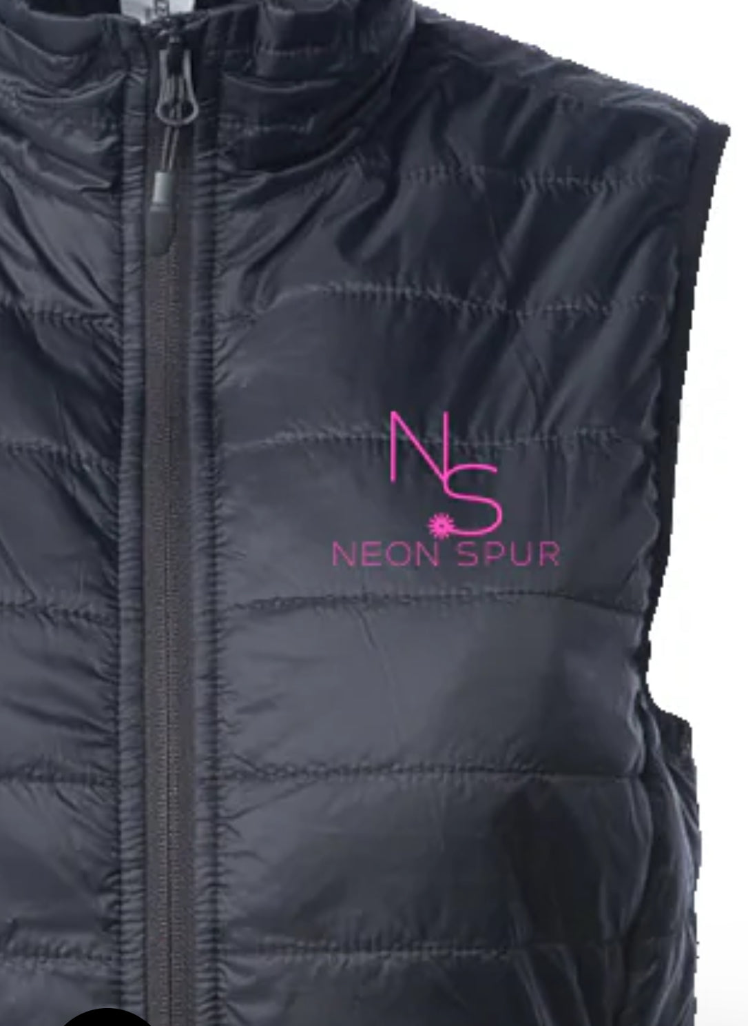 Neon Spur Embroidered Womens Puffer Vest