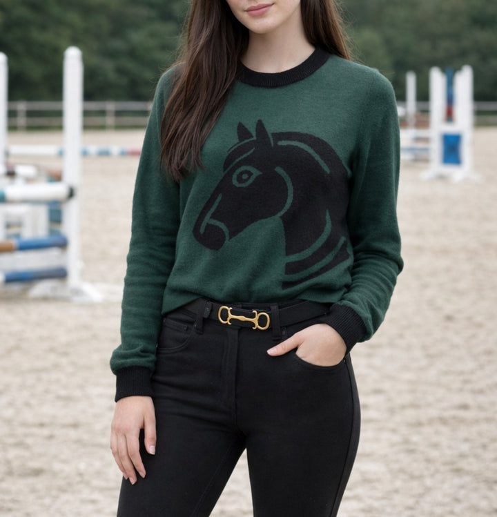 Neon Spur Heritage Horse Crew-Neck Sweater *Sample Sale*