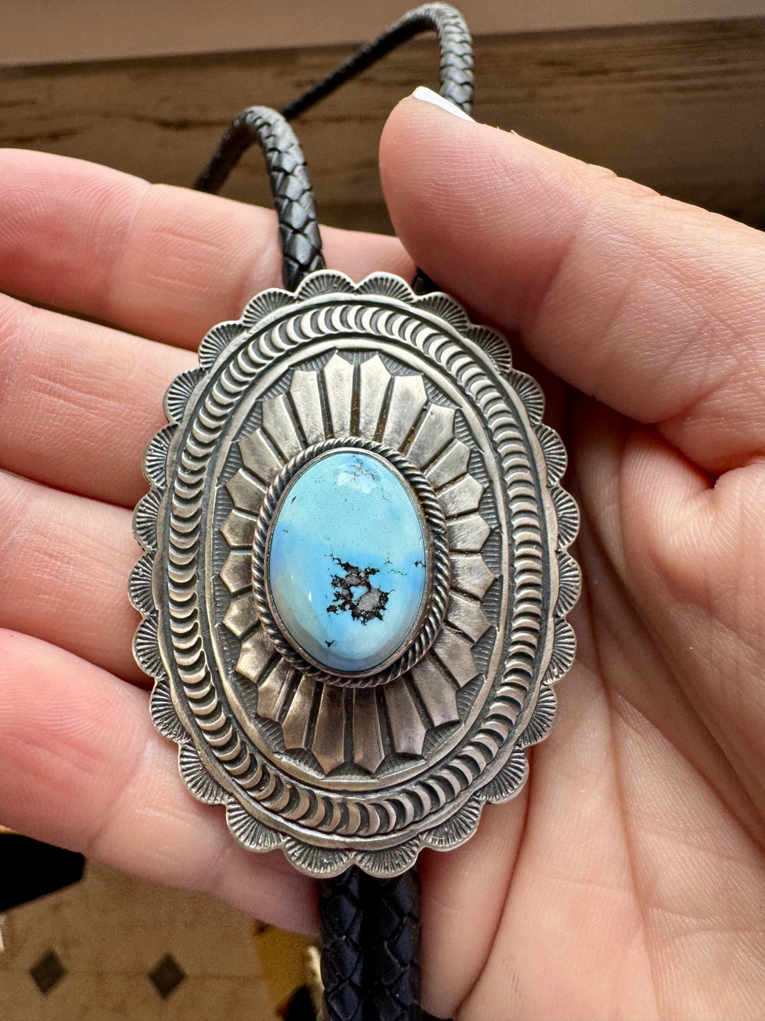 Golden Hill turquoise Bolo and Sterling silver The Bijoux FAB Jewelry