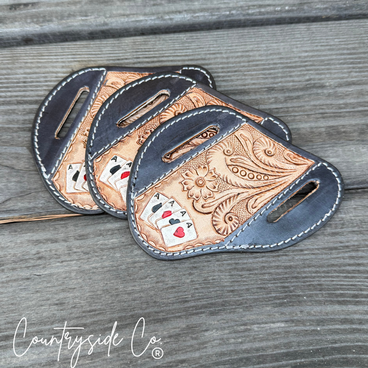 Gambler Tooled Leather Knife Sheath Countryside Co.