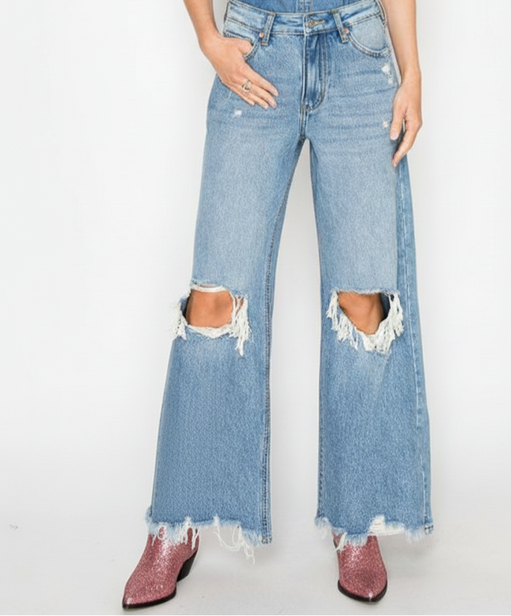 Artemis Vintage Hybrid High Rise Relaxed Flare Jeans