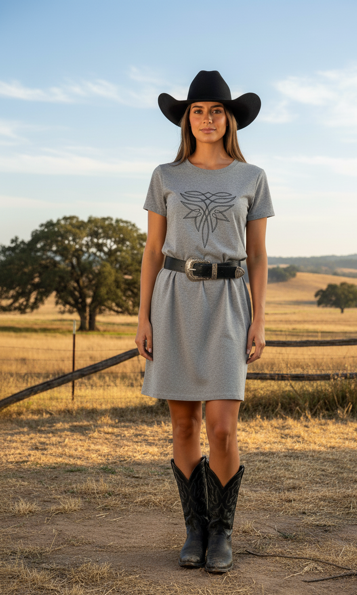 Organic Cotton Boot Stitch Graphic T-Shirt Dress