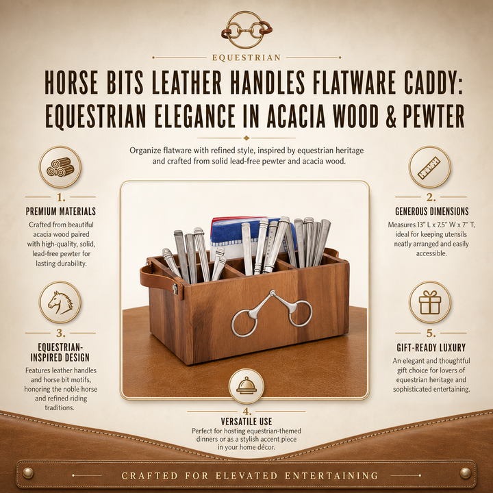 Horse Bits Leather Handles Flatware Caddy Vagabond House