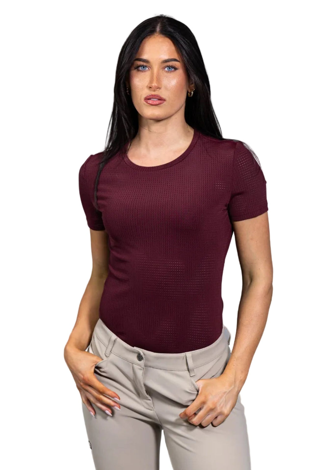 Equisite Hallie Perforated Short Sleeve Riding Shirt