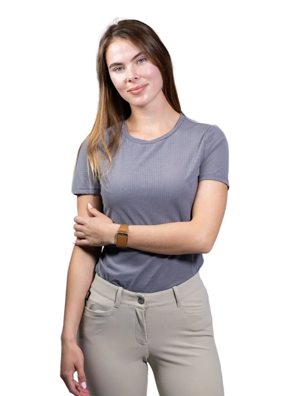 Equisite Hallie Perforated Short Sleeve Riding Shirt