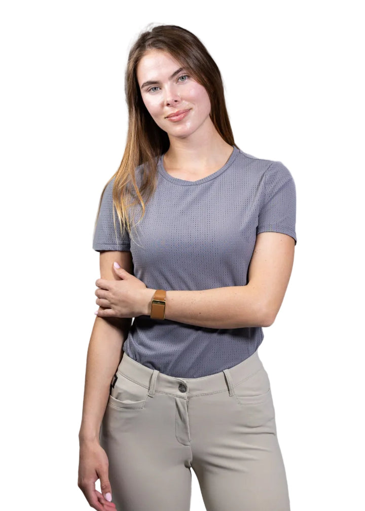 Equisite Hallie Perforated Short Sleeve Riding Shirt