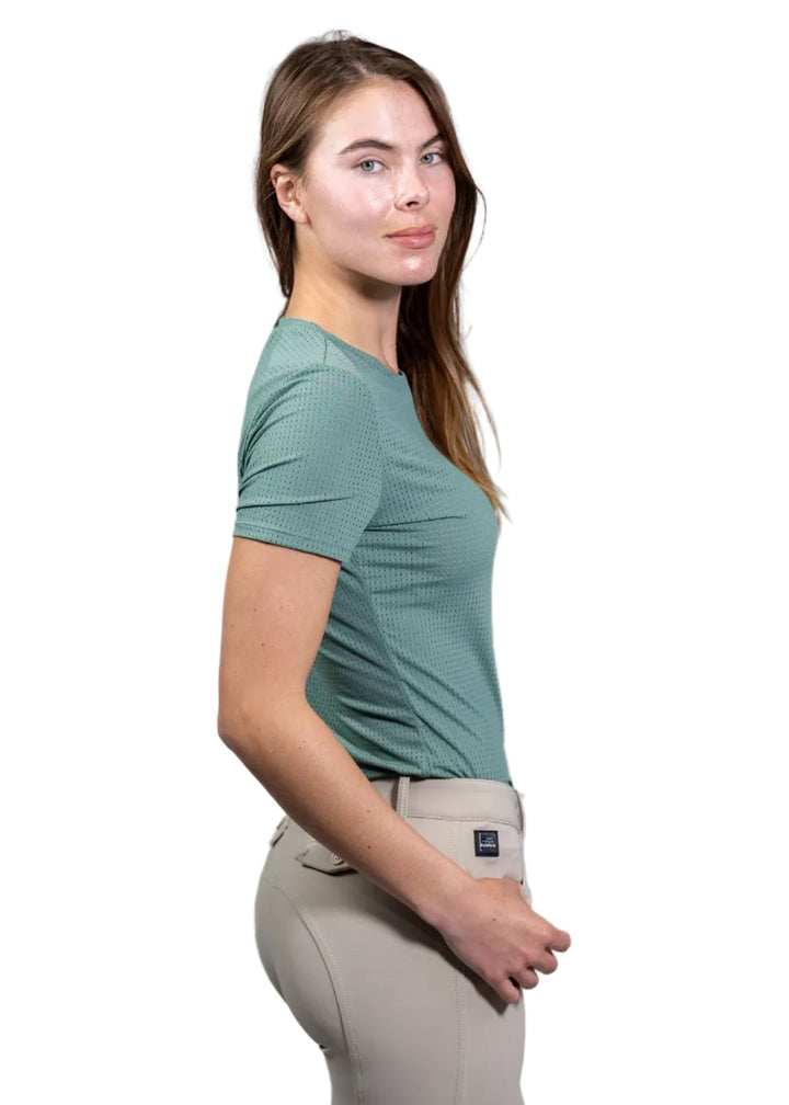 Equisite Hallie Perforated Short Sleeve Riding Shirt