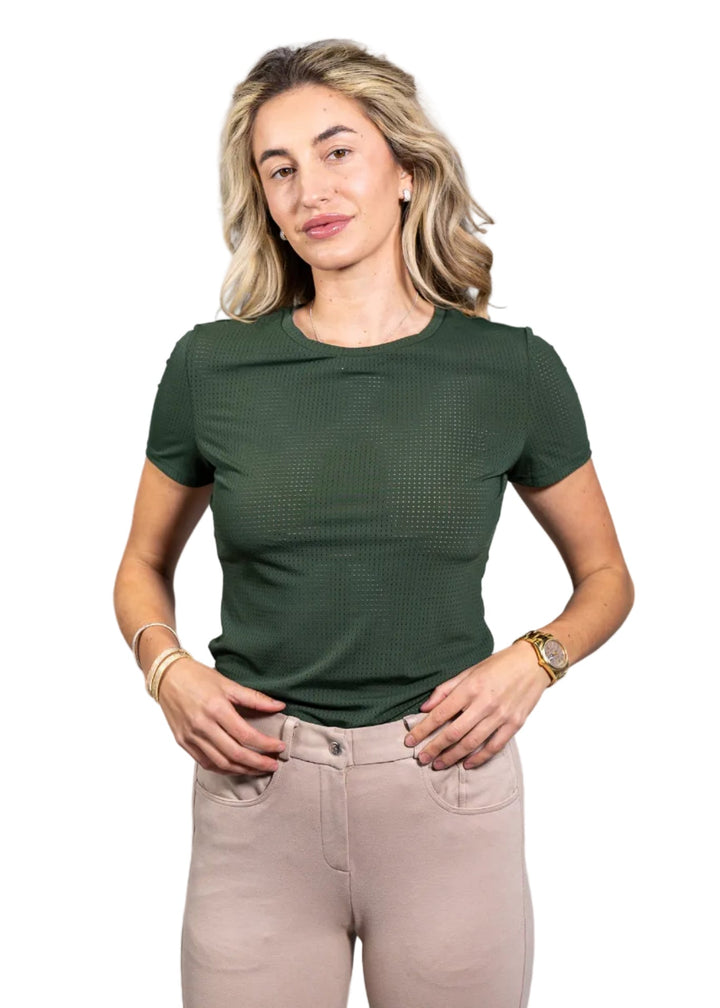 Equisite Hallie Perforated Short Sleeve Riding Shirt