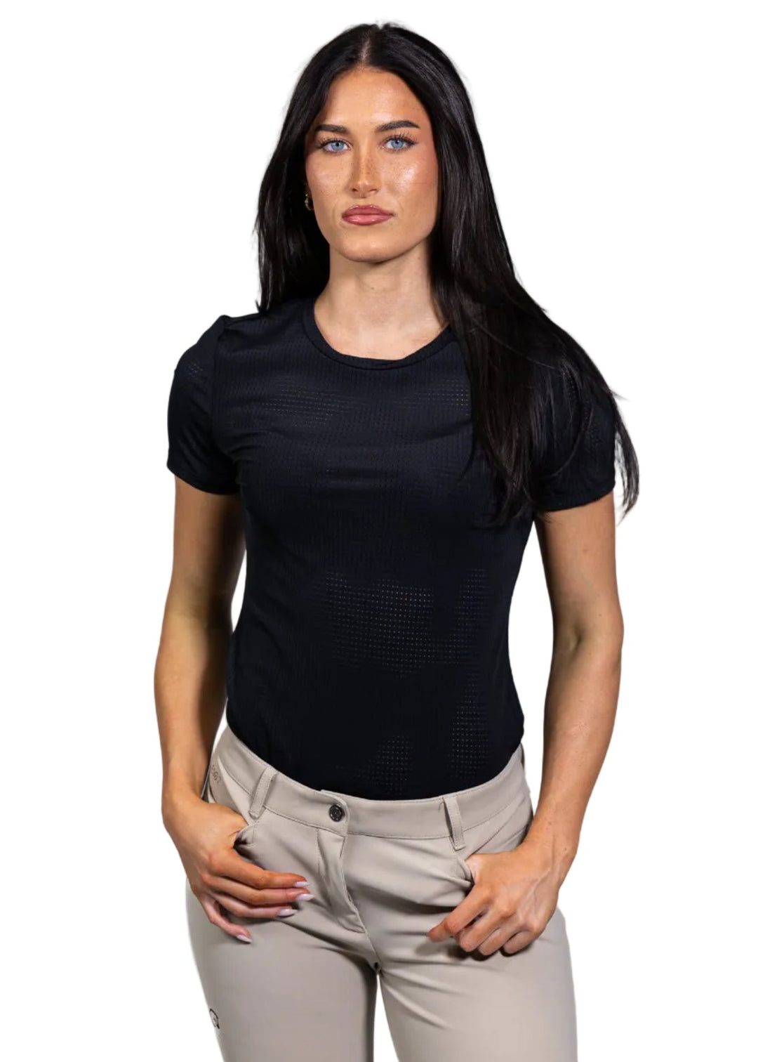 Equisite Hallie Perforated Short Sleeve Riding Shirt