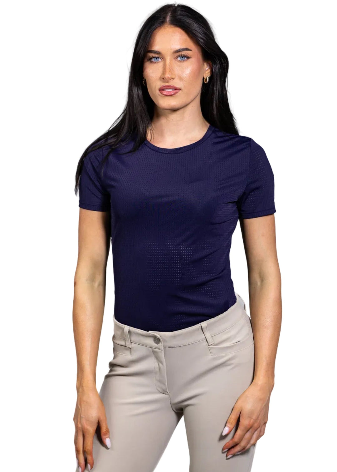 Equisite Hallie Perforated Short Sleeve Riding Shirt