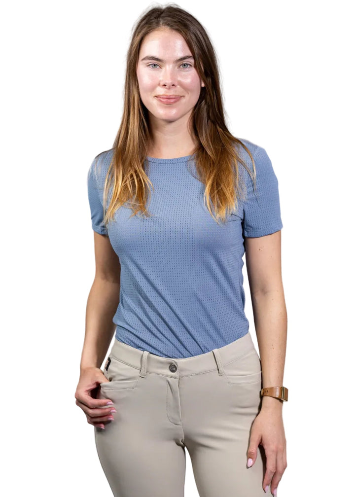 Equisite Hallie Perforated Short Sleeve Riding Shirt