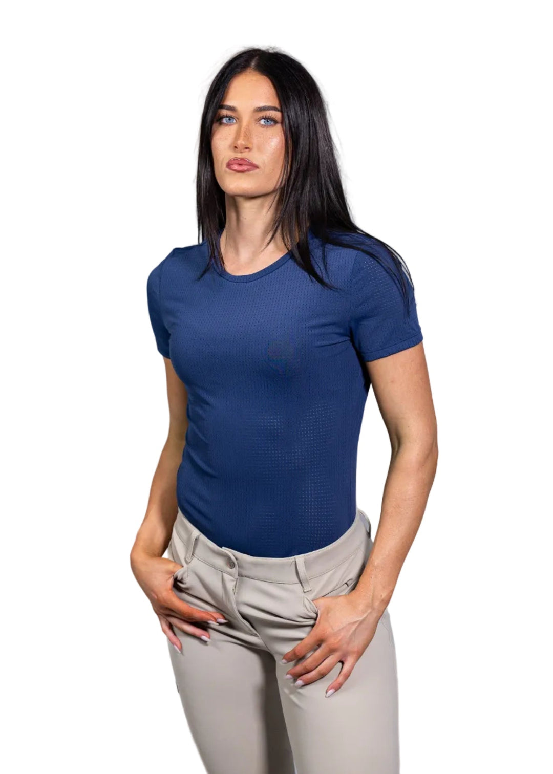 Equisite Hallie Perforated Short Sleeve Riding Shirt