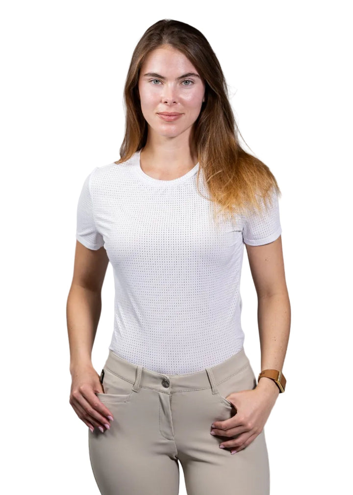 Equisite Hallie Perforated Short Sleeve Riding Shirt