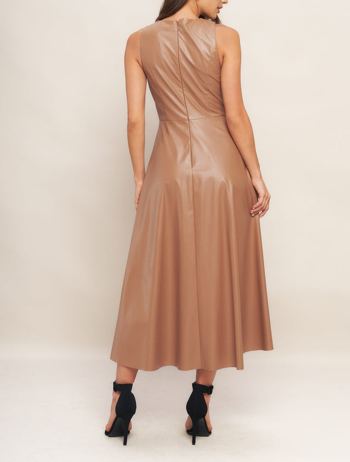 Bare Sophistique Faux Leather Midi Dress
