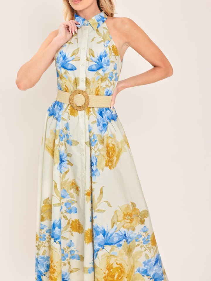 Sunny Daydream Woven Midi Dress Flying Tomato
