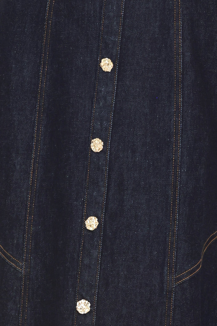 CHELSEA DENIM MIDI DRESS Flying Tomato