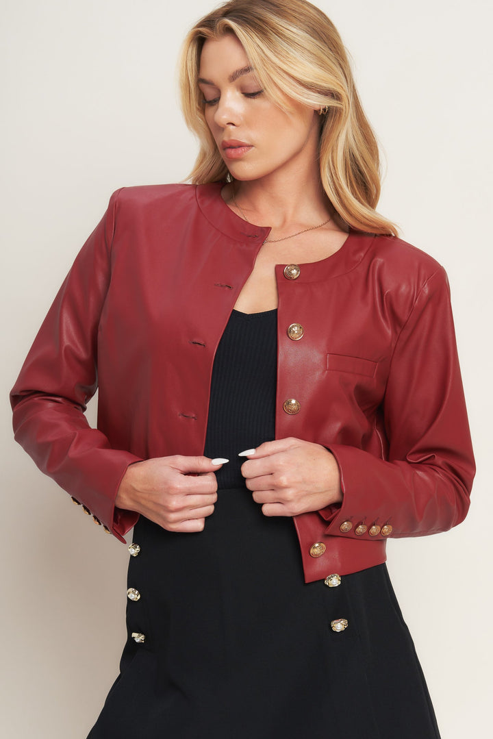 Tactical Grace Luxe Faux Leather Jacket