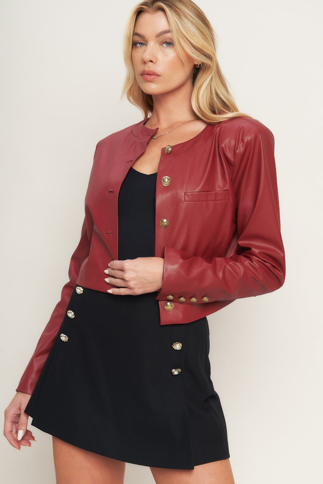 Tactical Grace Luxe Faux Leather Jacket