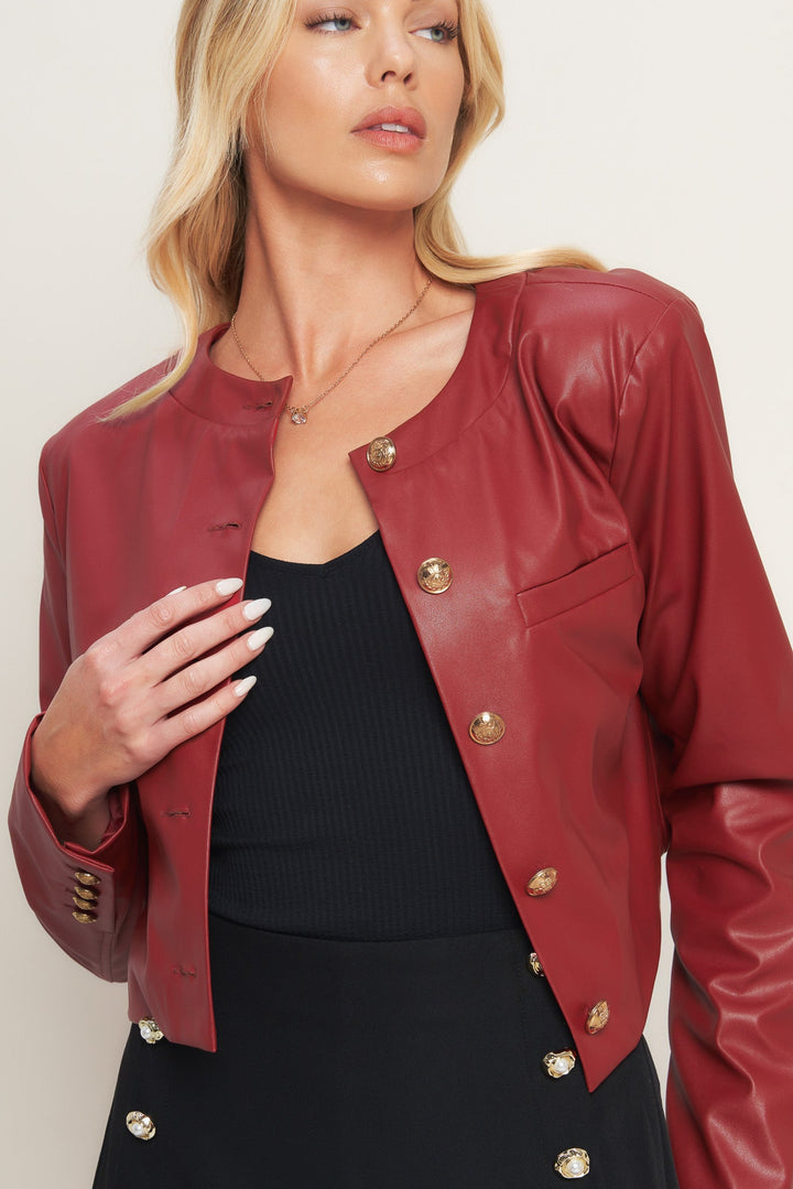 Tactical Grace Luxe Faux Leather Jacket