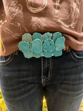 Large Turquoise Slab Belt Buckle