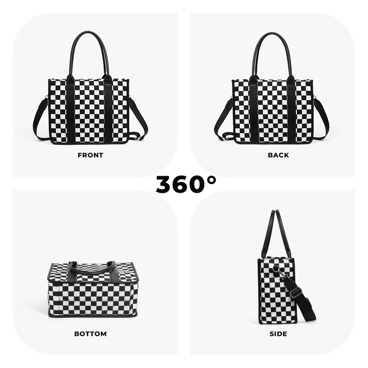 Dallas Checkered Tote Aili's Corner
