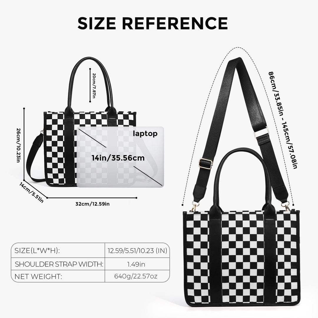 Dallas Checkered Tote Aili's Corner