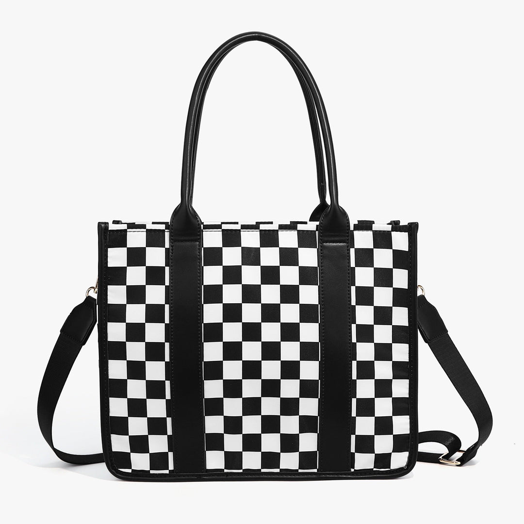 Dallas Checkered Tote Aili's Corner