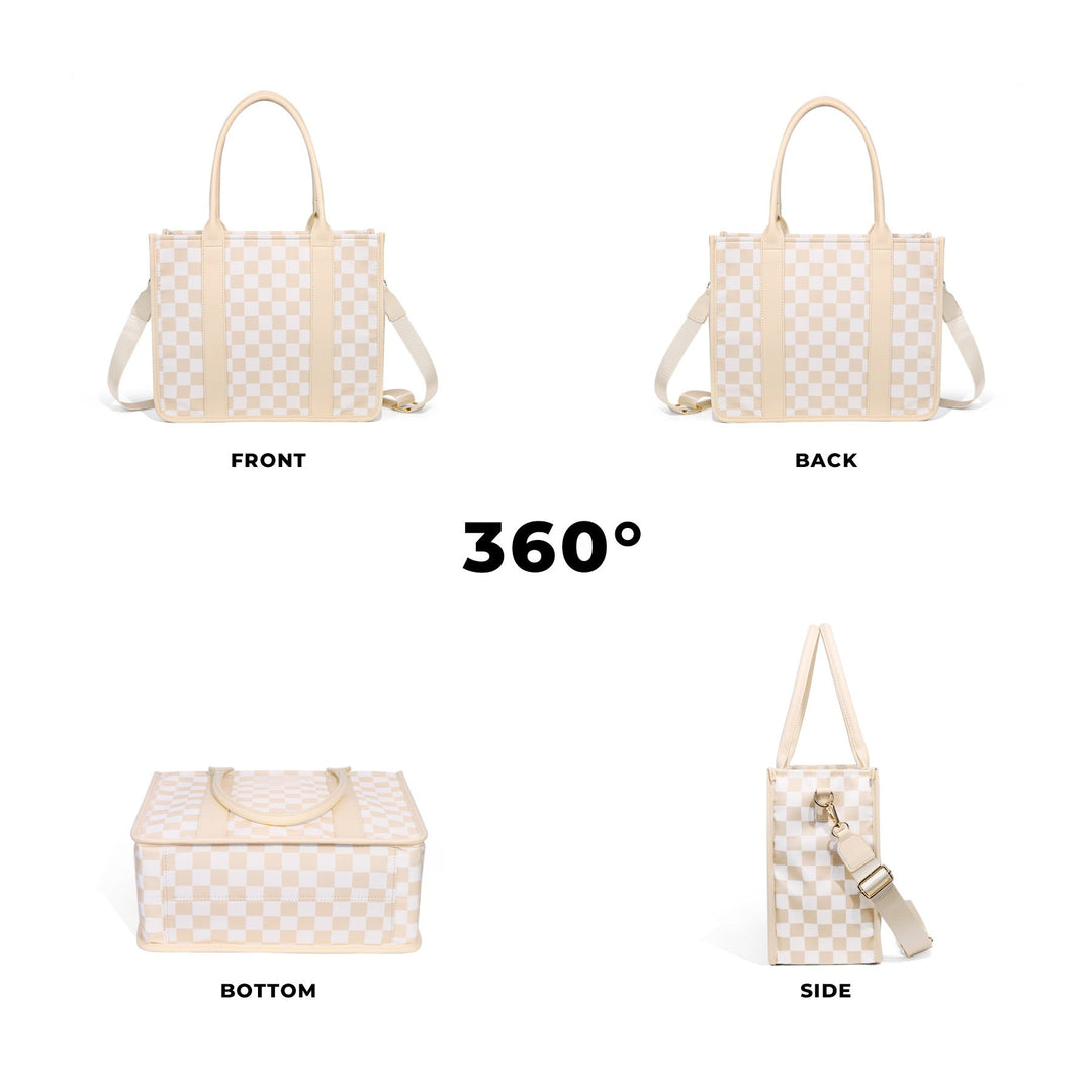 Dallas Checkered Tote Aili's Corner