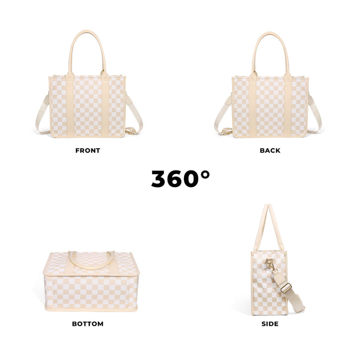 Dallas Checkered Tote Aili's Corner