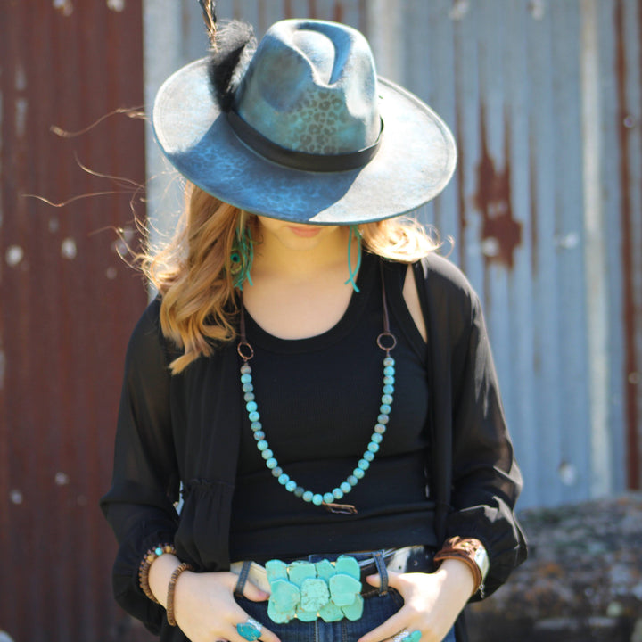 Large Turquoise Slab Belt Buckle