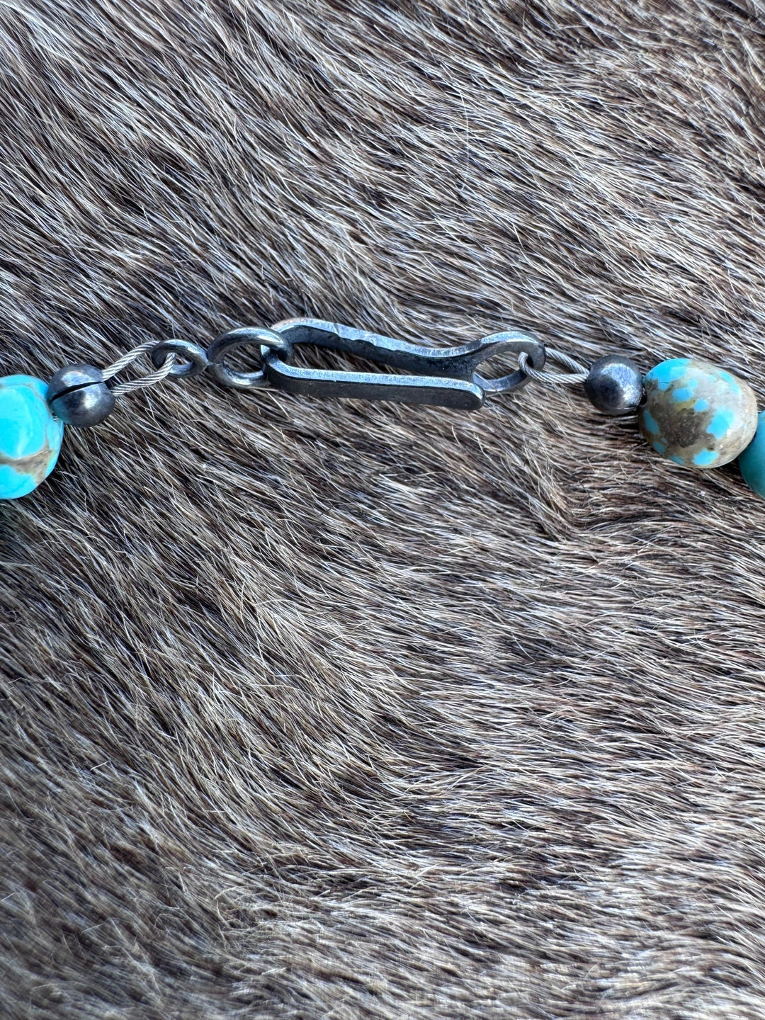Handcrafted Kingman Turquoise & Sterling Silver 5-10mm Beaded Necklace Nizhoni Traders LLC