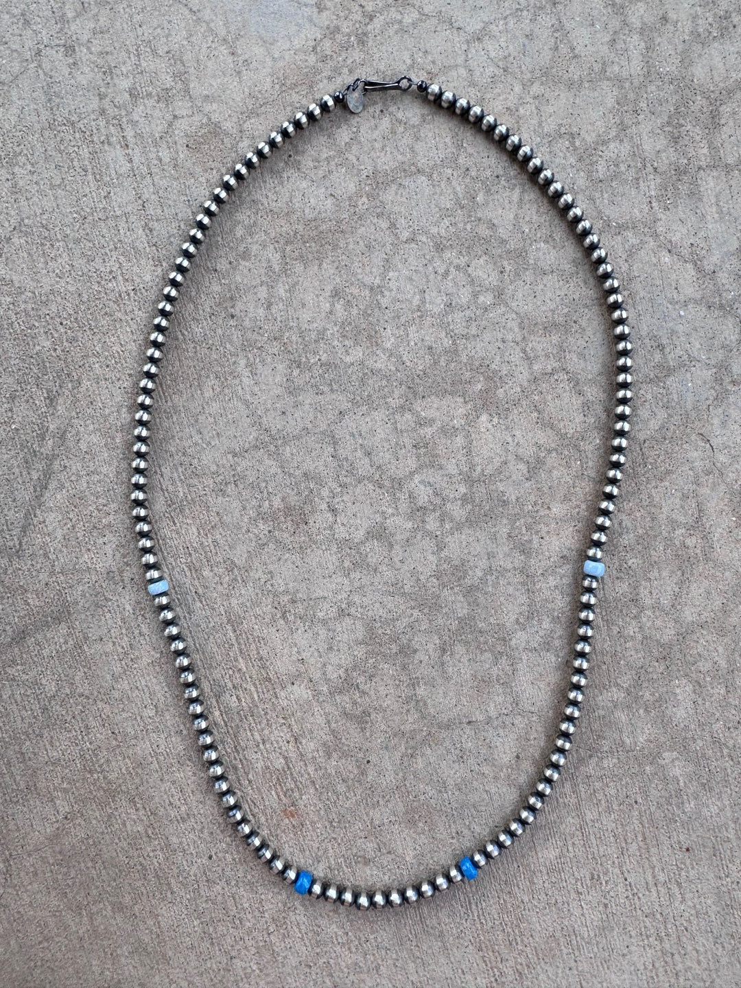 Handcrafted Fire Opal Collection & Sterling Silver Pearl Beaded 5mm Necklace 24"