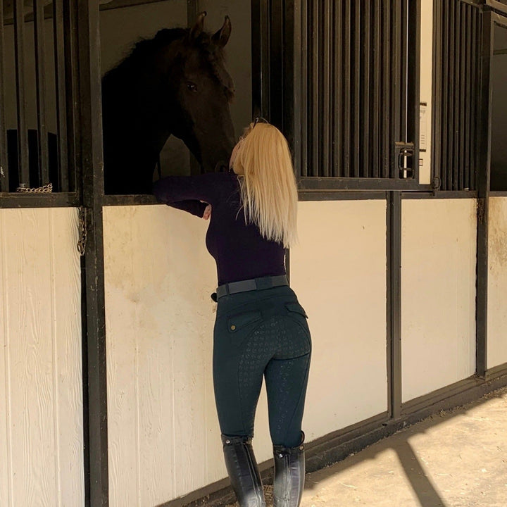 Kimberly Full Seat Breeches - Emerald Green Halter Ego®