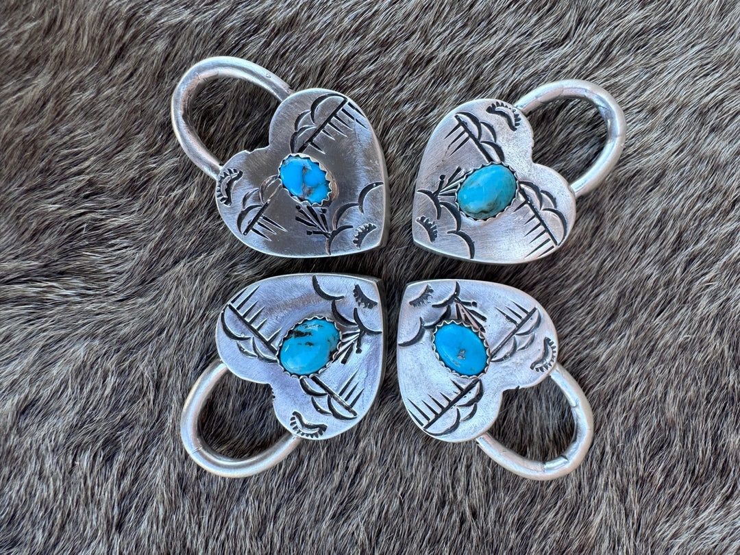 Handcrafted Kingman Turquoise & Sterling Silver Heart Locket Pendant by Patrick Yazzie Nizhoni Traders LLC
