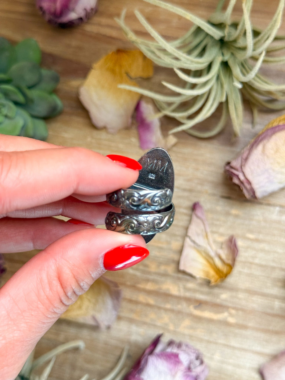 Sterling Silver Adjustable Oval Turquoise Ring